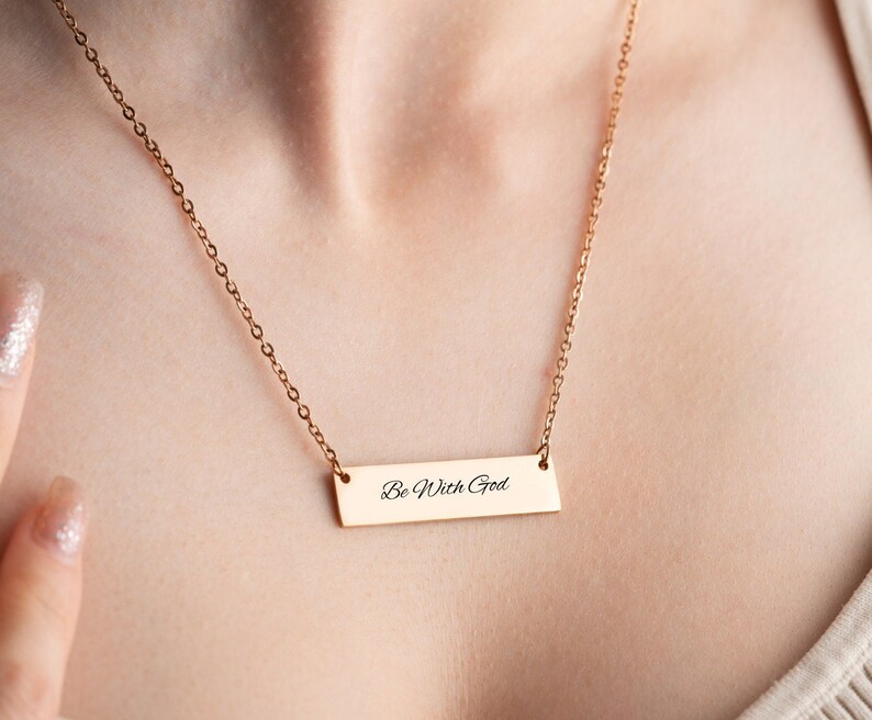 CUSTOM BAR NECKLACE Dainty Name Necklace Name Bar Necklace Etsy