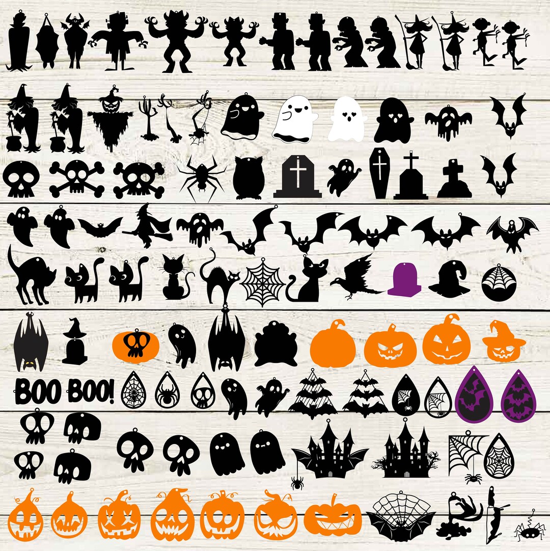 Halloween Earrings Svg, Leather Earring Svg, Wood Earrings Svg