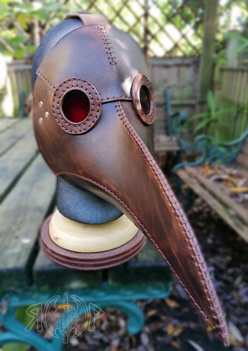 Leather Brown Plague Mask Etsy