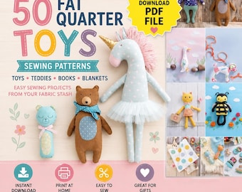 50+ Soft Toy Sewing Patterns PDF Bundle | Stuffed Animal Patterns | Plushie Sewing Pattern | Instant Download DIY Gift Ideas