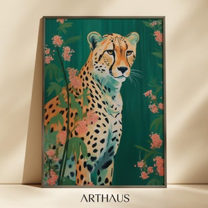 Maximalist Wall Art, Printable Tiger Wall Art, Cheetah Wall Art, Digital Wall Art, Greenl Wall Art, Trendy Wall Art, Digital Download