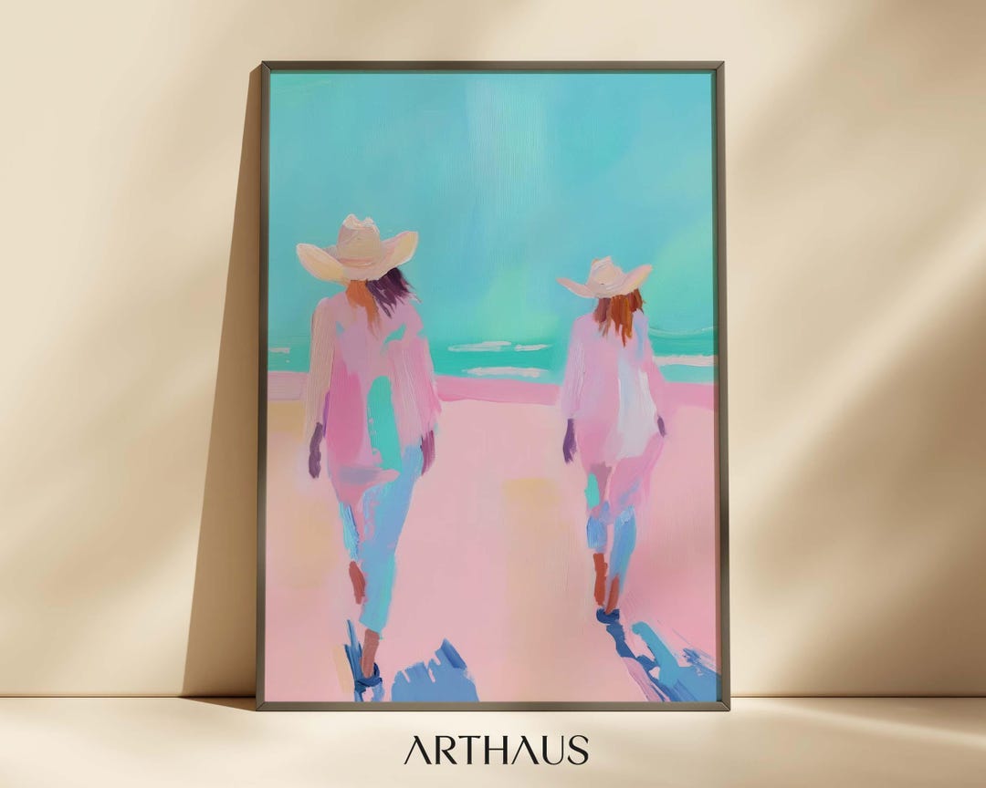 Coastal Cowgirl Wall Art Pastel Beach Print Dining Room Art Printable ...