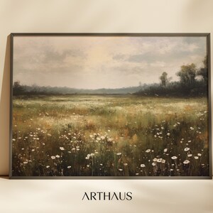 Vintage Wildflower Wall Art  Vintage Landscape Art Print Country Field Wall Art, 19th Century Art, Digital Download