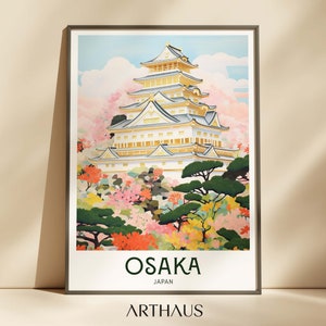 Osaka Reise Poster Japan Reise Wandkunst Bunte Stadt Kunst Maximal Dekor Moderne Wandkunst Reise Dekor Digitaler Download