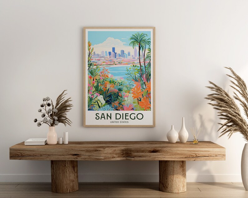 San Diego Travel Poster | Retro California City Art (digital Download ...
