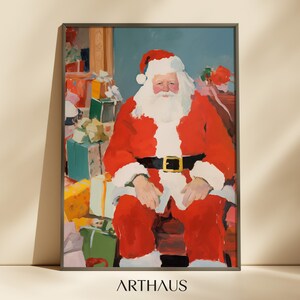 Santa Portrait Vintage Christmas Wall Art Printable Christmas Santa Christmas Decor Maximalist Winter Christmas Art Seasonal Holiday Decor