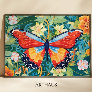 Printable  Butterfly Art | Butterfly Wall Art | Maximalist Wall Art | Eclectic Wall Art | Summer Wall Art | Digital Download
