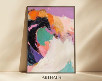 Maximalist Ocean Abstract Wall Art: Bold Coastal Decor (Digital Download)