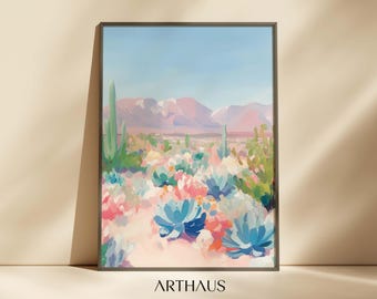 Zuidwestelijke print woestijn Boho kunst aan de muur afdrukbare Cottage huis decor Cowgirl appartement decor botanische cactus muur kunst digitale download
