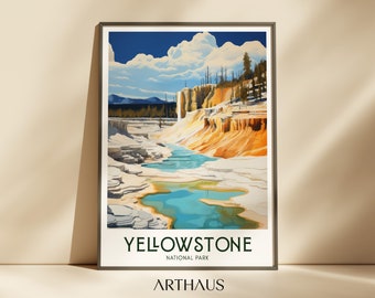 Poster Yellowstone National Park, muurkunst berg (digitale download)