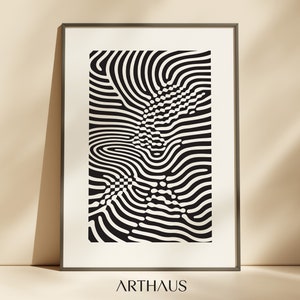 Abstract Printable Wall Art Black and White Modern Aesthetic Print Minimalist Poster Maximalist Home Decor Preppy Wall Art Instant Download