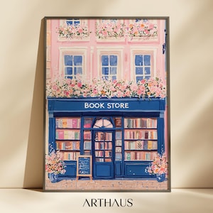 Vintage Bibliothek Poster Buch Shop Druck Buch-Liebhaber Geschenk Gemälde Antike Wandkunst Retro Buch-Liebhaber Kunst DRUCKBAR Digitaler Download