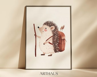 Hedgehog Kids Wall Art Kids Room Decor Cute Hedgehog Printable Boho Toddler Kids Room Decor Animal Playful Children’s Decor DIGITAL DOWNLOAD