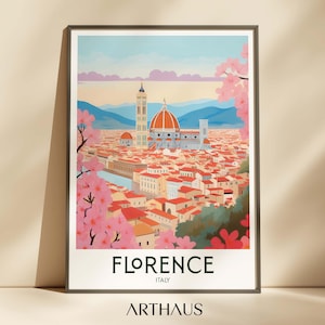 Florence Italy Travel Print Rome Wall Art Italy Travel Poster Rome Home Decor Vintage Travel Art Illustration printable digital download