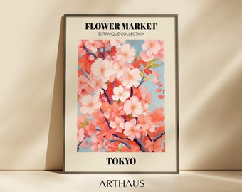 Tokyo Flower Market Print, Japanese Floral Wall Art (Digital Download)
