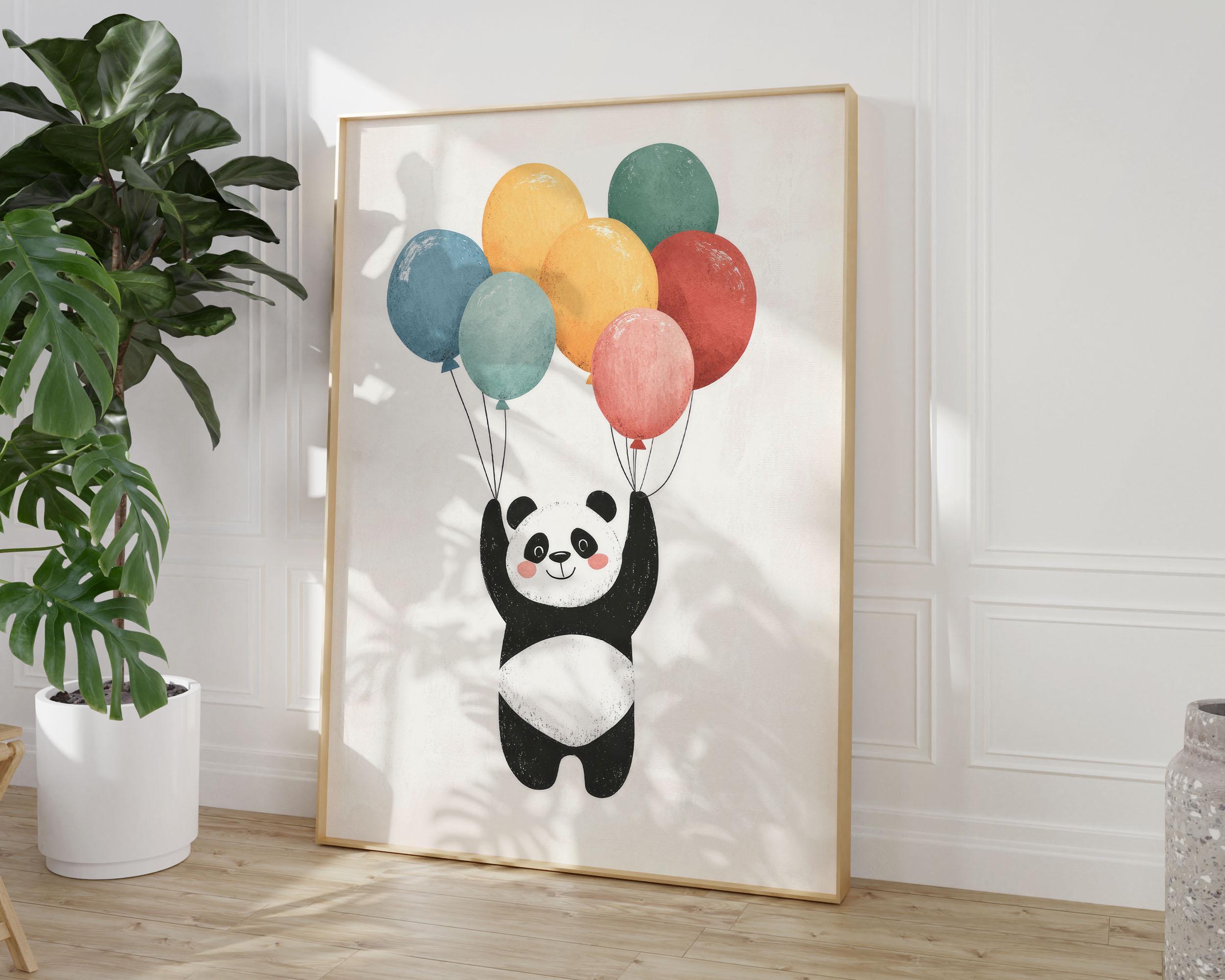 Nursery Panda Wall Art Kids Room Decor Panda Printable Boho Toddler ...