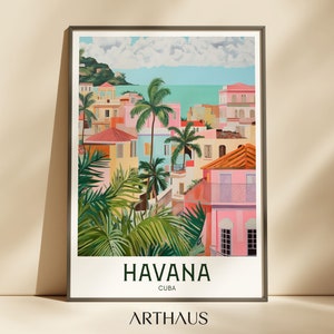 Havanna Reise Poster Kuba Wandkunst Moderne Wandkunst Maximalist Dekor Südamerika Druck Digitaler Download