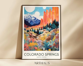 Colorado Springs Travel Poster | Retro Garden of the Gods Print (Digital Download)