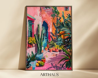 Pink Mexican Wall Art Latina Print Travel Wall Art Trendy Wall Art Colorful Decor Cactus Print Living Room Poster Digital Download PRINTABLE