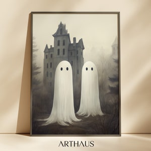 Halloween Wall Art Printable Farmhouse Halloween Rustic Halloween Decor Cute Ghost Spooky Season Halloween Vintage Ghost Halloween Print
