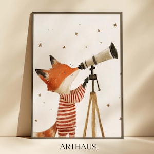 Kinderzimmer Fuchs Wand Kunst Kinderzimmer Dekor Süßer Fuchs Druckbares Fuchs Poster Wald Kinderzimmer Druck Waldtier Verspieltes Kinderzimmer Dekor