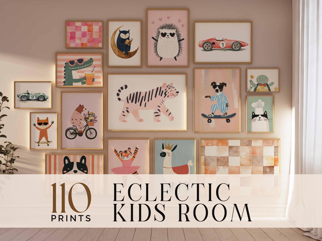 Nursery Prints Bundle Eclectic Nursery Wall Art Kids Bedroom Decor ...