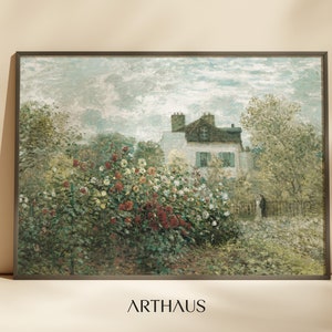 Rose Garden Vintage Painting | Vintage English Cottage Art | 19th Century Painting | PRINTABLE Dining Room Decor | Digital Download
