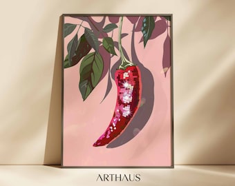 Floral Abstract Marker Art Print, Maximalist Decor (Digital Download)