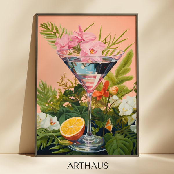Cocktail Digital Print | Martini Wall Art | Trendy Wall Art | Kitchen Wall Art | Bar Wall Art | Printable Gifts | Digital Download