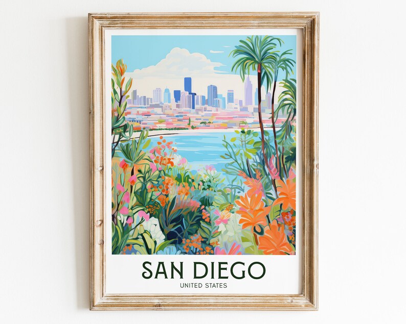 San Diego Travel Poster | Retro California City Art (digital Download ...
