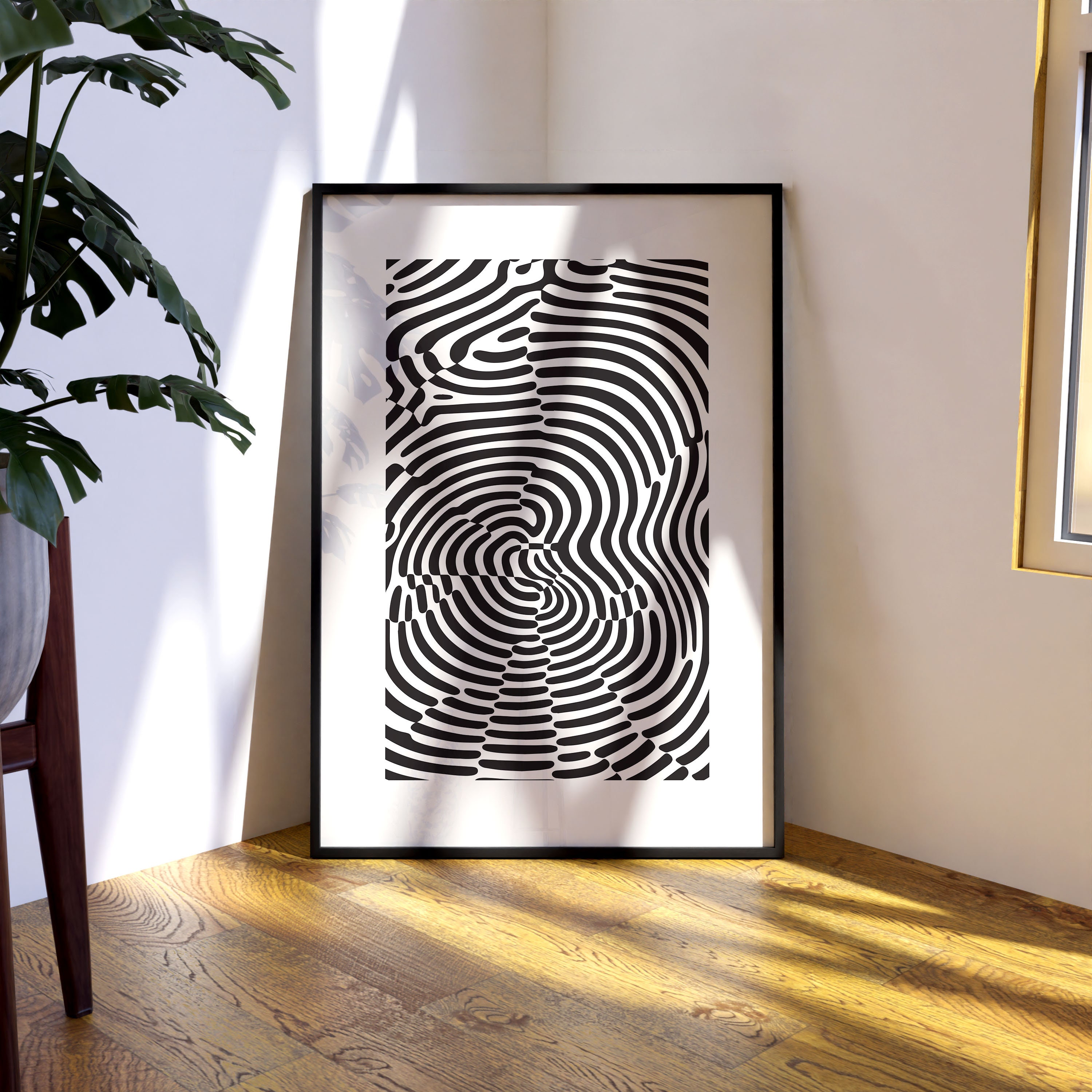 Abstract Printable Wall Art Black and White Modern Aesthetic Print ...