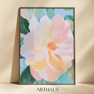 Summer Flower Wall Art Girly Beach Print Dining Room Art Printable Summer Colourful Wall Art Botanical Aesthetic Print Digital Download