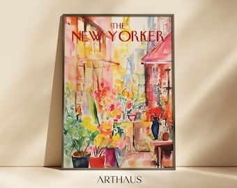 The New Yorker Magazine Cover Print Retro Print Magazine Cover Prints Retro Magazine Cover Mid Century Modern Decor Digital Download