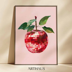 Dopamina Wall Art Maximalist Print Disco Apple Wall Art Bar Cart Trendy Decor Estetyczny plakat Cyfrowe pobieranie DO DRUKU