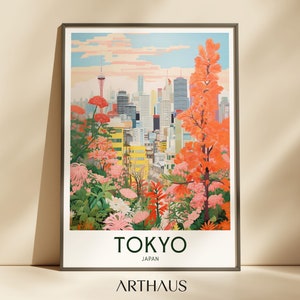 Tokyo Reise Poster Japan Reise Wandkunst Bunte Stadt Kunst Maximal Dekor Moderne Wandkunst Reise Dekor Digitaler Download
