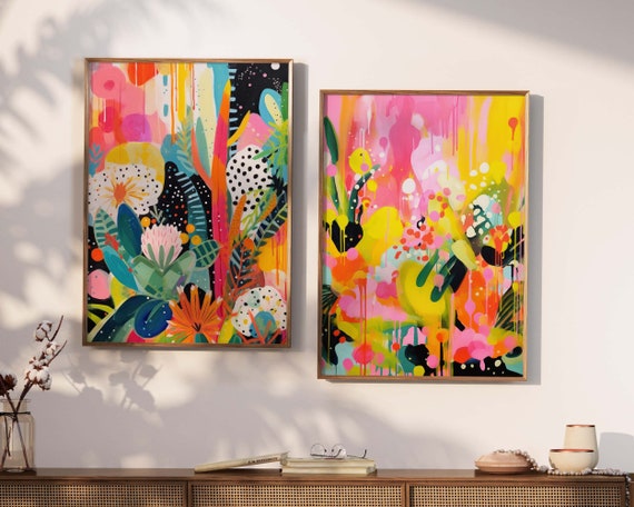 Maximalist Wall Art, Printable Eclectic Wall Art, Abstract Wall Art, Digital Wall Art, Colourful Wall Art, Trendy Wall Art, Digital Download