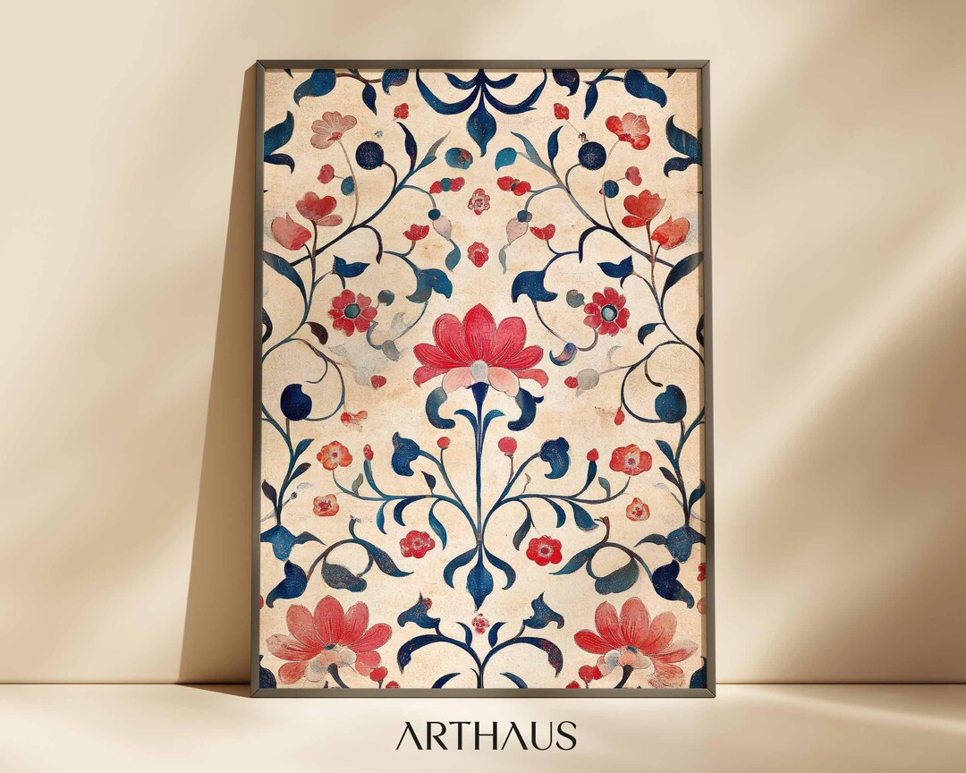 Traditional Indian Folk Wall Art Floral Landscape Painting Living Room ...