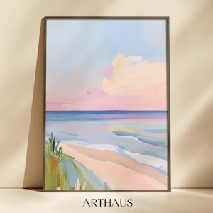Seascape Wall Art Girly Apartment Decor Beach Dining Room Art Printable Summer Colourful Wall Art Beach House Print Digital Download
