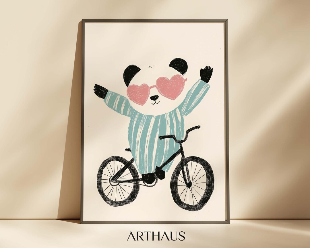 Nursery Panda Wall Art Kids Room Decor Cute Panda Printable Panda ...