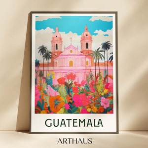 Printable Guatemala poster Antigua Guatemala print Guatemala travel print wall art Guatemala travel poster Travel Gift Digital Download