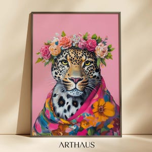 Coquette Cheetah Wall Art Trendy Print Girly Pink Room Decor Animal Print Girly Preppy Wall Art Digital Download