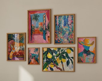 Dopamin Galerie Wandkunst | Maximalist Trendige Drucke (Digitaler Download)