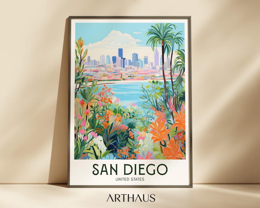 San Diego Travel Poster | Retro California City Art (digital Download ...