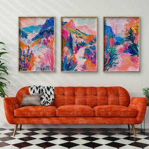 Abstract Mountain Print, Kitsch Maximalist Wall Art (Digital Download)