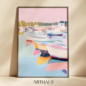 Pastel Coastal Painting Girly Apartment Decor Beach Dining Room Art Printable Summer Colourful Poster Coastal Farmhouse Digital Download