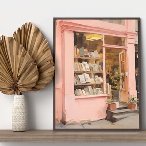 Vintage Library Poster Book Shop Print Book Lovers Gift Painting ...
