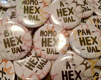 Hexualities Pride Badges 58mm
