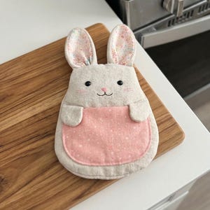 Häschen Ofenhandschuh Schnittmuster | Kaninchen Tier Topflappen Digitales PDF | Schnittmuster für eine Küchen Deko