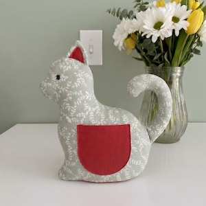 kitty Oven mitt Sewing Pattern PDF | Standing Quilted Cat Pot Holder | Boutique Kitchen Heat Nest Design