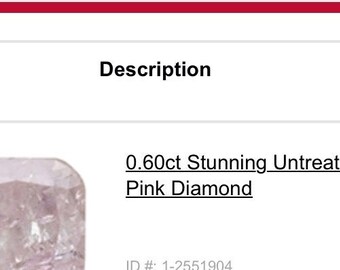 Fancy Pink Diamant, 0,6 Karat, Natur, unbehandelt